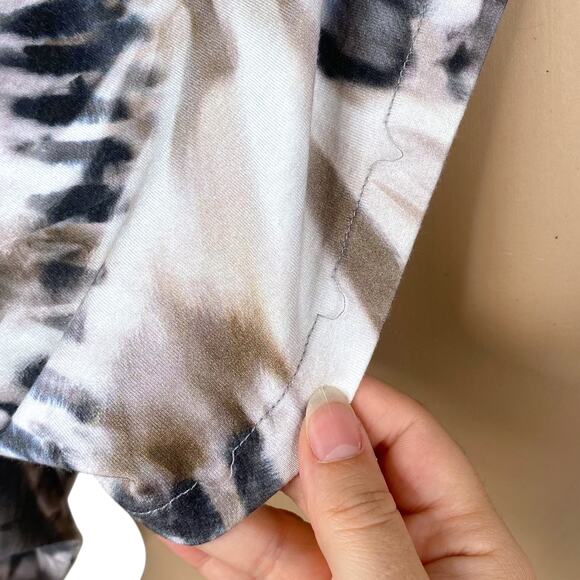 Margaret O'Leary White Gray Tie Dye Midi Skirt SZ M - Picture 8 of 8